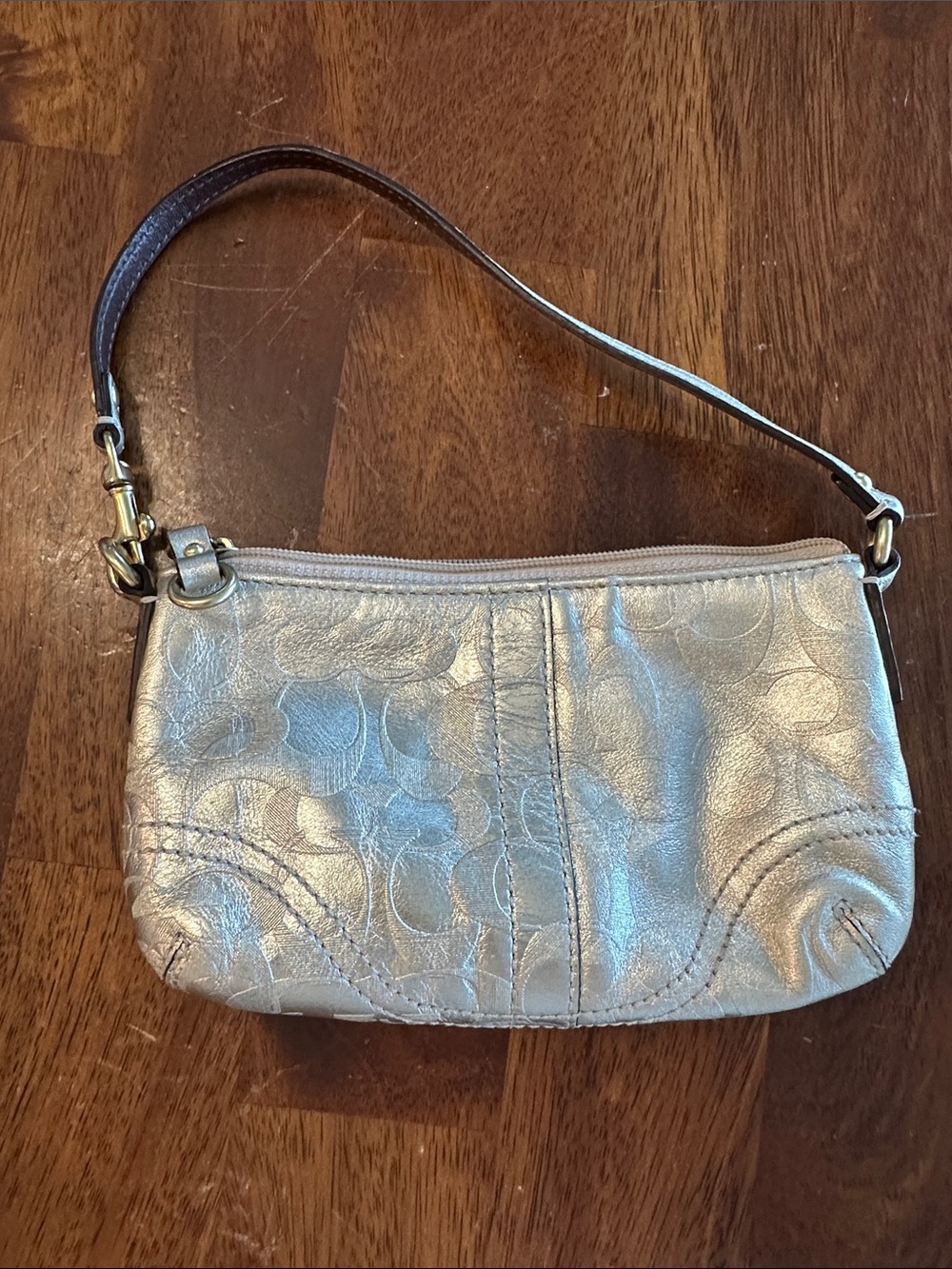 Coach Gold Metallic Signature Mini Wristlet - Picture 3 of 3